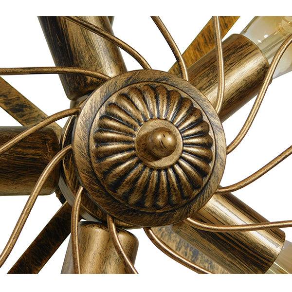 GloboStar® ERAFAN 01381 Vintage Industrial Φωτιστικό Τοίχου Απλίκα Πολύφωτο Καφέ Σκουριά Μεταλλικό Πλέγμα Φ46 x Μ22 x Π46 x Υ46cm - ledmania.gr