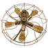 GloboStar® ERAFAN 01381 Vintage Industrial Φωτιστικό Τοίχου Απλίκα Πολύφωτο Καφέ Σκουριά Μεταλλικό Πλέγμα Φ46 x Μ22 x Π46 x Υ46cm - ledmania.gr