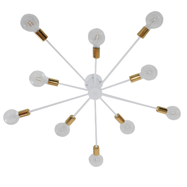 GloboStar® AURORA 01383 Μοντέρνο Industrial Φωτιστικό Οροφής Πολύφωτο Λευκό Μεταλλικό Φ95 x Y17cm - ledmania.gr