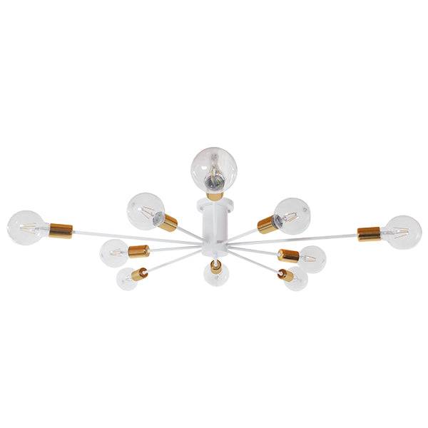 GloboStar® AURORA 01383 Μοντέρνο Industrial Φωτιστικό Οροφής Πολύφωτο Λευκό Μεταλλικό Φ95 x Y17cm - ledmania.gr