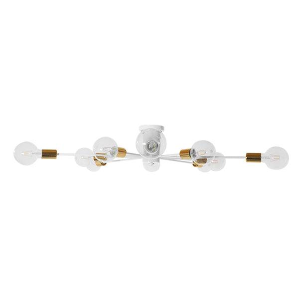 GloboStar® AURORA 01383 Μοντέρνο Industrial Φωτιστικό Οροφής Πολύφωτο Λευκό Μεταλλικό Φ95 x Y17cm - ledmania.gr