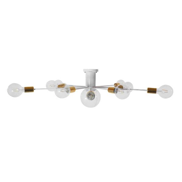 GloboStar® AURORA 01383 Μοντέρνο Industrial Φωτιστικό Οροφής Πολύφωτο Λευκό Μεταλλικό Φ95 x Y17cm - ledmania.gr