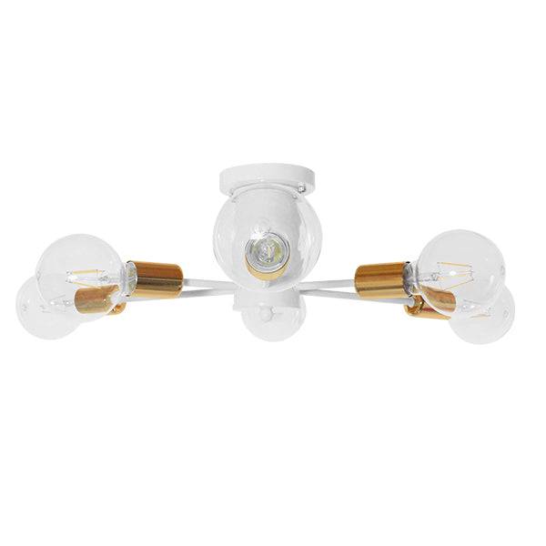 GloboStar® IMPLODE 01385 Μοντέρνο Industrial Φωτιστικό Οροφής Πολύφωτο Λευκό Μεταλλικό Φ58 x Y17cm - ledmania.gr