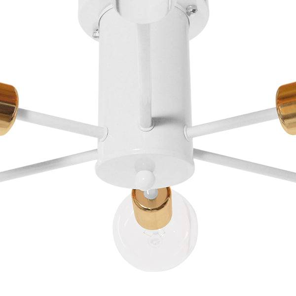 GloboStar® IMPLODE 01385 Μοντέρνο Industrial Φωτιστικό Οροφής Πολύφωτο Λευκό Μεταλλικό Φ58 x Y17cm - ledmania.gr