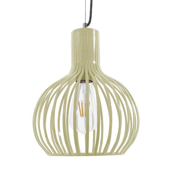 GloboStar® SCADI 01387 Vintage Industrial Κρεμαστό Φωτιστικό Οροφής Μονόφωτο Μπεζ Μεταλλικό Πλέγμα Φ23 x Υ30cm - ledmania.gr
