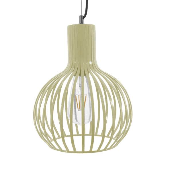 GloboStar® SCADI 01387 Vintage Industrial Κρεμαστό Φωτιστικό Οροφής Μονόφωτο Μπεζ Μεταλλικό Πλέγμα Φ23 x Υ30cm - ledmania.gr