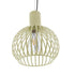 GloboStar® SCADI 01387 Vintage Industrial Κρεμαστό Φωτιστικό Οροφής Μονόφωτο Μπεζ Μεταλλικό Πλέγμα Φ23 x Υ30cm - ledmania.gr