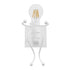 GloboStar® FIGURE 10001389 Μοντέρνο Παιδικό Φωτιστικό Τοίχου Απλίκα Μονόφωτο Λευκό Μεταλλικό Φιγούρα Μ12 x Π19 x Υ17cm - ledmania.gr