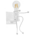 GloboStar® LITTLE MAN 01389 Μοντέρνο Φωτιστικό Τοίχου Απλίκα Μονόφωτο Λευκό Μεταλλικό Μ12 x Π19 x Υ17cm - ledmania.gr