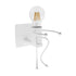 GloboStar® LITTLE MAN 01389 Μοντέρνο Φωτιστικό Τοίχου Απλίκα Μονόφωτο Λευκό Μεταλλικό Μ12 x Π19 x Υ17cm - ledmania.gr