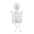 GloboStar® LITTLE MAN 01389 Μοντέρνο Φωτιστικό Τοίχου Απλίκα Μονόφωτο Λευκό Μεταλλικό Μ12 x Π19 x Υ17cm - ledmania.gr