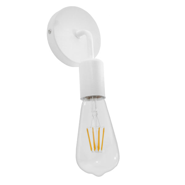 GloboStar® SIRIUS 01397 Vintage Φωτιστικό Τοίχου Απλίκα Μονόφωτο Λευκό Μεταλλικό Μ10 x Π7 x Υ16cm - ledmania.gr