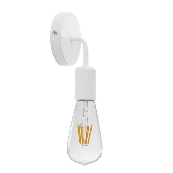 GloboStar® SIRIUS 01397 Vintage Φωτιστικό Τοίχου Απλίκα Μονόφωτο Λευκό Μεταλλικό Μ10 x Π7 x Υ16cm - ledmania.gr