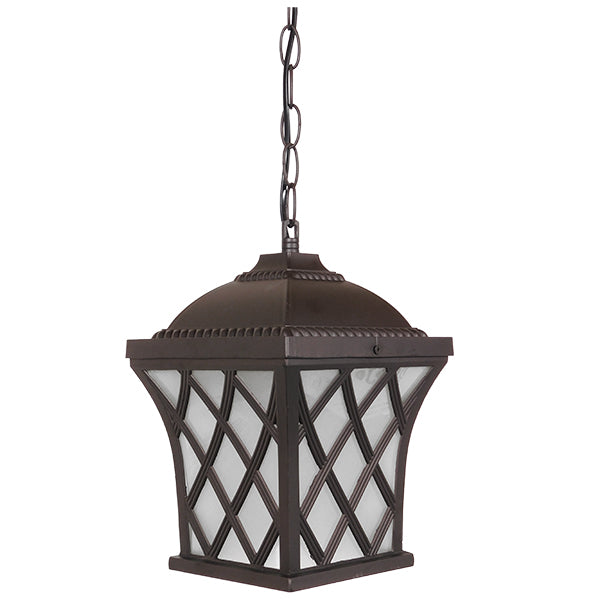 GloboStar® LINCOLN 01399 Vintage Industrial Κρεμαστό Φωτιστικό Οροφής Μονόφωτο Σκούρο Καφέ Μεταλλικό Πλέγμα Μ8.5 x Π8.5 x Υ26cm - ledmania.gr