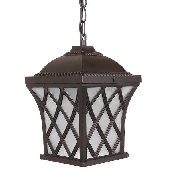 GloboStar® LINCOLN 01399 Vintage Industrial Κρεμαστό Φωτιστικό Οροφής Μονόφωτο Σκούρο Καφέ Μεταλλικό Πλέγμα Μ8.5 x Π8.5 x Υ26cm - ledmania.gr
