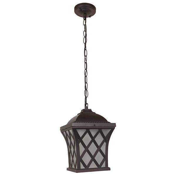 GloboStar® LINCOLN 01399 Vintage Industrial Κρεμαστό Φωτιστικό Οροφής Μονόφωτο Σκούρο Καφέ Μεταλλικό Πλέγμα Μ8.5 x Π8.5 x Υ26cm - ledmania.gr