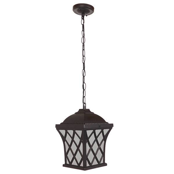 GloboStar® LINCOLN 01399 Vintage Industrial Κρεμαστό Φωτιστικό Οροφής Μονόφωτο Σκούρο Καφέ Μεταλλικό Πλέγμα Μ8.5 x Π8.5 x Υ26cm - ledmania.gr