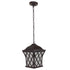 GloboStar® LINCOLN 01399 Vintage Industrial Κρεμαστό Φωτιστικό Οροφής Μονόφωτο Σκούρο Καφέ Μεταλλικό Πλέγμα Μ8.5 x Π8.5 x Υ26cm - ledmania.gr