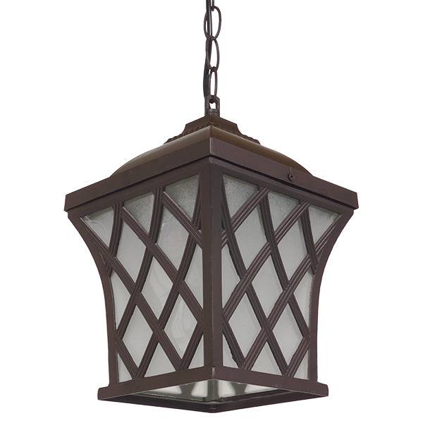 GloboStar® LINCOLN 01399 Vintage Industrial Κρεμαστό Φωτιστικό Οροφής Μονόφωτο Σκούρο Καφέ Μεταλλικό Πλέγμα Μ8.5 x Π8.5 x Υ26cm - ledmania.gr