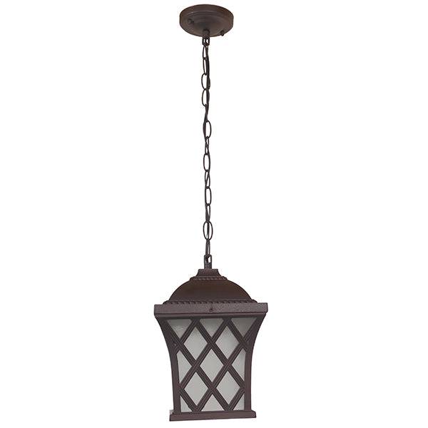 GloboStar® LINCOLN 01399 Vintage Industrial Κρεμαστό Φωτιστικό Οροφής Μονόφωτο Σκούρο Καφέ Μεταλλικό Πλέγμα Μ8.5 x Π8.5 x Υ26cm - ledmania.gr