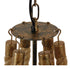 GloboStar® VICTORIAN 01404 Vintage Κρεμαστό Φωτιστικό Οροφής Πολύφωτο Μπρούτζινο Σκουριά Μεταλλικό Πολυέλαιος με Μπεζ Σχοινί Φ76 x Y65cm - ledmania.gr
