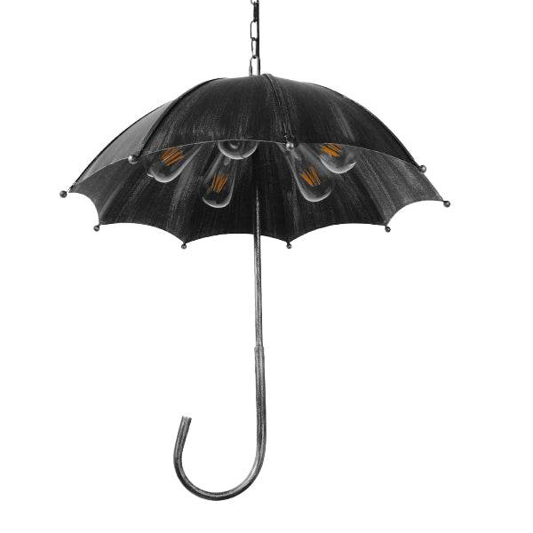 GloboStar® UMBRELLA 01407 Vintage Industrial Κρεμαστό Φωτιστικό Οροφής Πολύφωτο Γκρι Σκουριά Μεταλλικό Φ58 x Υ60cm - ledmania.gr