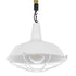 GloboStar® NARANZA 01409 Vintage Industrial Κρεμαστό Φωτιστικό Οροφής Μονόφωτο Λευκό Ματ Μεταλλικό Καμπάνα Πλέγμα με Μπεζ Σχοινί Φ36 x Υ31cm - ledmania.gr