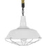 GloboStar® NARANZA 01409 Vintage Industrial Κρεμαστό Φωτιστικό Οροφής Μονόφωτο Λευκό Ματ Μεταλλικό Καμπάνα Πλέγμα με Μπεζ Σχοινί Φ36 x Υ31cm - ledmania.gr