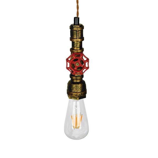 GloboStar® SPIGOT 01413 Vintage Industrial Κρεμαστό Φωτιστικό Οροφής Μονόφωτο Μπρούτζινο Μεταλλικό Μ5 x Π7.5 x Y20cm - ledmania.gr