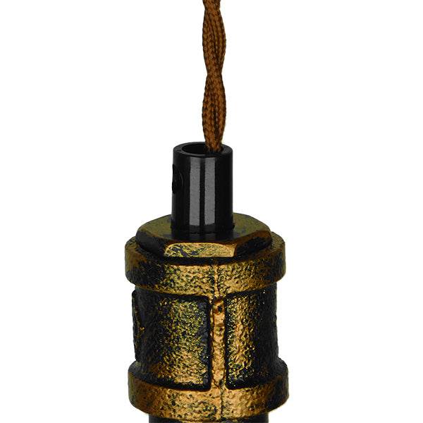 GloboStar® SPIGOT 01413 Vintage Industrial Κρεμαστό Φωτιστικό Οροφής Μονόφωτο Μπρούτζινο Μεταλλικό Μ5 x Π7.5 x Y20cm - ledmania.gr