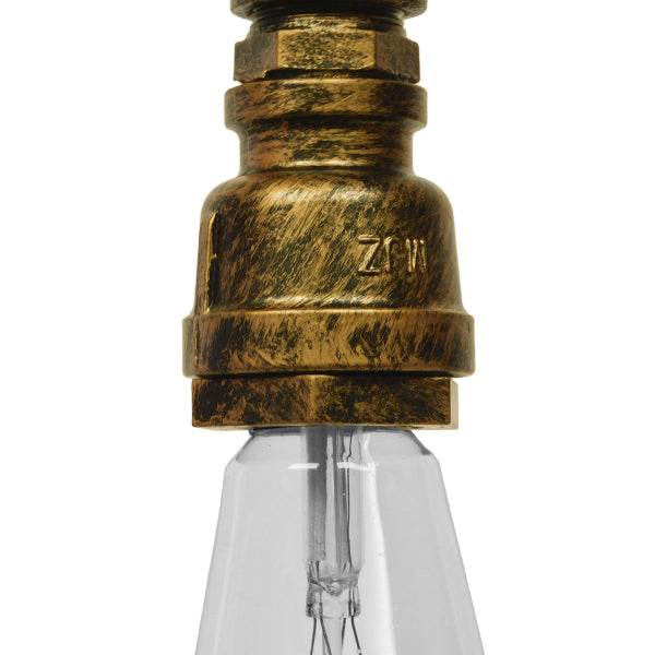 GloboStar® SPIGOT 01413 Vintage Industrial Κρεμαστό Φωτιστικό Οροφής Μονόφωτο Μπρούτζινο Μεταλλικό Μ5 x Π7.5 x Y20cm - ledmania.gr