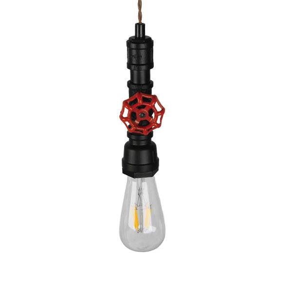 GloboStar® SPOUT 01415 Vintage Industrial Κρεμαστό Φωτιστικό Οροφής Μονόφωτο Μαύρο Μεταλλικό Μ5 x Π7.5 x Y20cm - ledmania.gr