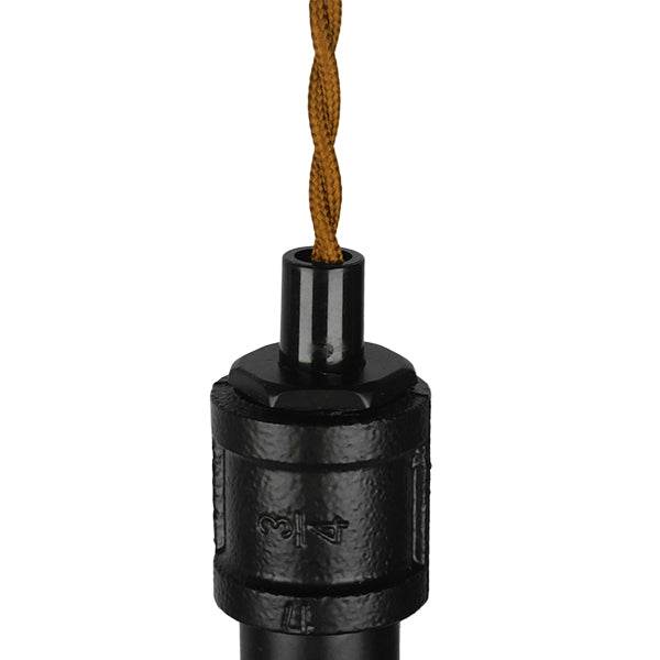 GloboStar® SPOUT 01415 Vintage Industrial Κρεμαστό Φωτιστικό Οροφής Μονόφωτο Μαύρο Μεταλλικό Μ5 x Π7.5 x Y20cm - ledmania.gr