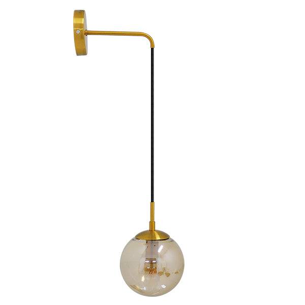 GloboStar® MADISON 01427 Μοντέρνο Φωτιστικό Τοίχου Απλίκα Μονόφωτο Χρυσό με Μελί Γυαλί Φ15 x Y54cm - ledmania.gr