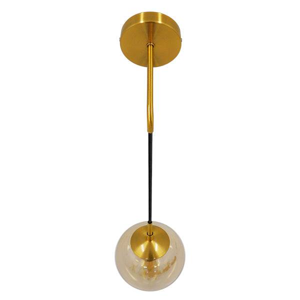 GloboStar® MADISON 01427 Μοντέρνο Φωτιστικό Τοίχου Απλίκα Μονόφωτο Χρυσό με Μελί Γυαλί Φ15 x Y54cm - ledmania.gr