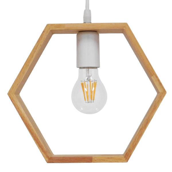 GloboStar® ELISE 01429 Μοντέρνο Κρεμαστό Φωτιστικό Οροφής Μονόφωτο Μπεζ Ξύλινο Δρυς Μ26 x Π8 x Υ25cm - ledmania.gr