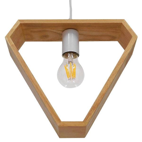 GloboStar® ELISE 01430 Μοντέρνο Κρεμαστό Φωτιστικό Οροφής Μονόφωτο Μπεζ Ξύλινο Δρυς Μ29 x Π8 x Υ28cm - ledmania.gr