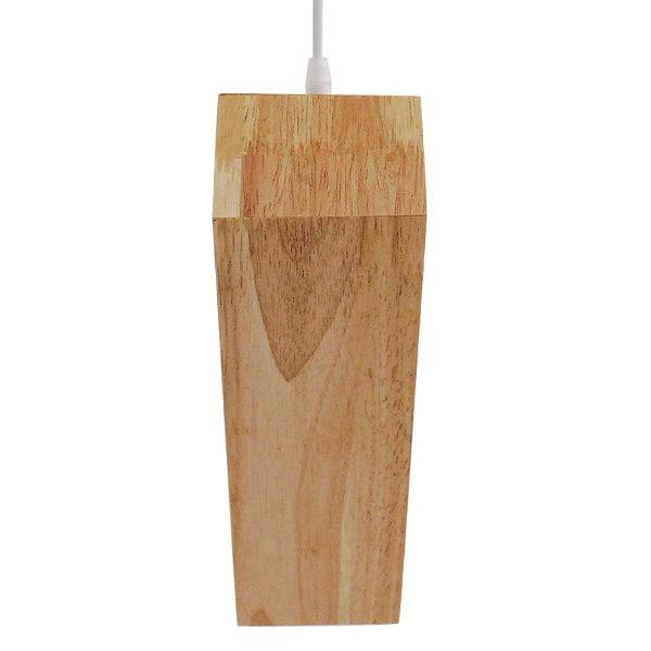 GloboStar® ELISE 01430 Μοντέρνο Κρεμαστό Φωτιστικό Οροφής Μονόφωτο Μπεζ Ξύλινο Δρυς Μ29 x Π8 x Υ28cm - ledmania.gr