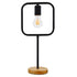 GloboStar® HONOR SQUARE 01435 Μοντέρνο Επιτραπέζιο Φωτιστικό Πορτατίφ Μονόφωτο Μαύρο Μεταλλικό με Ξύλινη Βάση Δρυς Μ20 x Π20 x Υ42cm - ledmania.gr