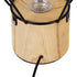 GloboStar® ANTLER 01441 Μοντέρνο Επιτραπέζιο Φωτιστικό Γραφείου LED USB DC 5V Μονόφωτο Μεταλλικό Μαύρο με Ξύλινη Βάση Θερμό Λευκό 3000K Φ19 x Μ19 x Π19 x Υ23cm - ledmania.gr