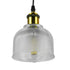GloboStar® SEGRETO 01447 Vintage Κρεμαστό Φωτιστικό Οροφής Μονόφωτο Γυάλινο Διάφανο Καμπάνα με Χρυσό Ντουί Φ14 x 18cm - ledmania.gr