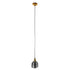 GloboStar® SEGRETO 01449 Vintage Κρεμαστό Φωτιστικό Οροφής Μονόφωτο Μαύρο Γυάλινο Διάφανο Καμπάνα με Χρυσό Ντουί Φ14 x Υ18cm - ledmania.gr