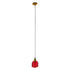 GloboStar® SEGRETO 01450 Vintage Κρεμαστό Φωτιστικό Οροφής Μονόφωτο Κόκκινο Γυάλινο Διάφανο Καμπάνα με Χρυσό Ντουί Φ14 x Υ18cm - ledmania.gr