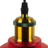GloboStar® SEGRETO 01450 Vintage Κρεμαστό Φωτιστικό Οροφής Μονόφωτο Κόκκινο Γυάλινο Διάφανο Καμπάνα με Χρυσό Ντουί Φ14 x Υ18cm - ledmania.gr