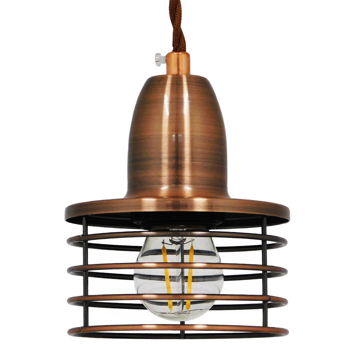 GloboStar® MANHATTAN 01453 Μοντέρνο Industrial Κρεμαστό Φωτιστικό Οροφής Μονόφωτο Μεταλλικό Χάλκινο Καμπάνα Φ11 x Υ14cm - ledmania.gr
