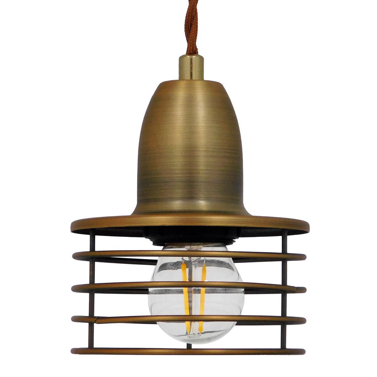 GloboStar® MANHATTAN 01454 Μοντέρνο Industrial Κρεμαστό Φωτιστικό Οροφής Μονόφωτο Μεταλλικό Χρυσό Καμπάνα Φ11 x Υ14cm - ledmania.gr