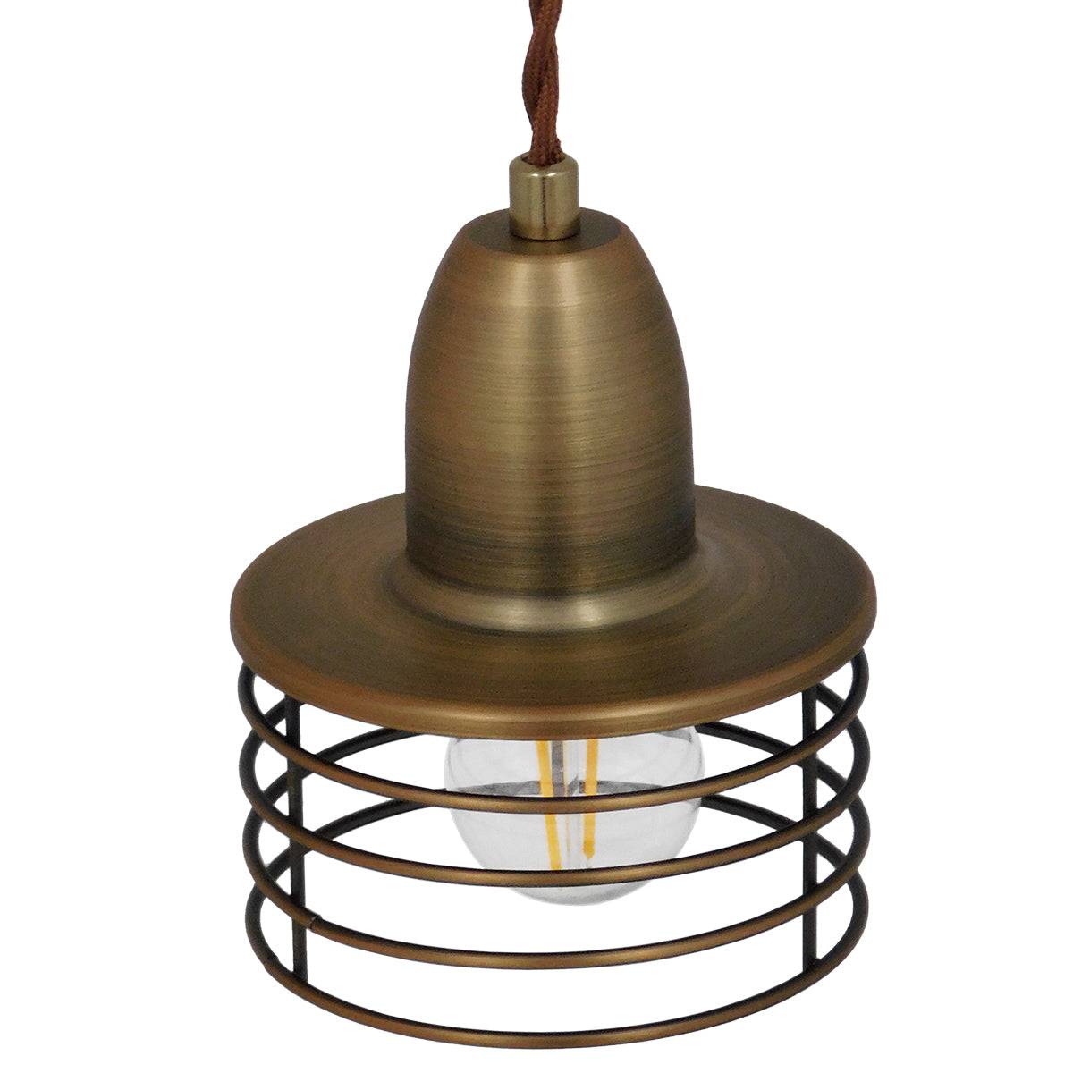 GloboStar® MANHATTAN 01454 Μοντέρνο Industrial Κρεμαστό Φωτιστικό Οροφής Μονόφωτο Μεταλλικό Χρυσό Καμπάνα Φ11 x Υ14cm - ledmania.gr