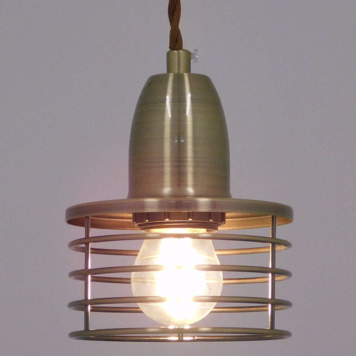 GloboStar® MANHATTAN 01455 Μοντέρνο Industrial Κρεμαστό Φωτιστικό Οροφής Μονόφωτο Μεταλλικό Μπρούτζινο Καμπάνα Φ11 x Υ14cm - ledmania.gr