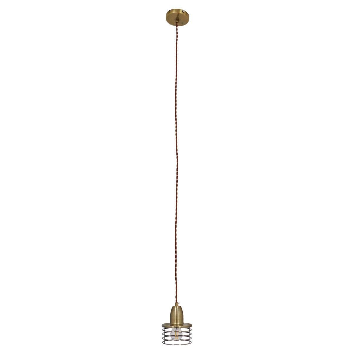 GloboStar® MANHATTAN 01455 Μοντέρνο Industrial Κρεμαστό Φωτιστικό Οροφής Μονόφωτο Μεταλλικό Μπρούτζινο Καμπάνα Φ11 x Υ14cm - ledmania.gr