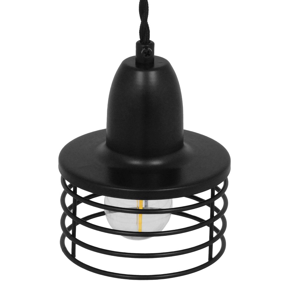 GloboStar® MANHATTAN 01456 Μοντέρνο Industrial Κρεμαστό Φωτιστικό Οροφής Μονόφωτο Μεταλλικό Μαύρο Καμπάνα Φ11 x Υ14cm - ledmania.gr